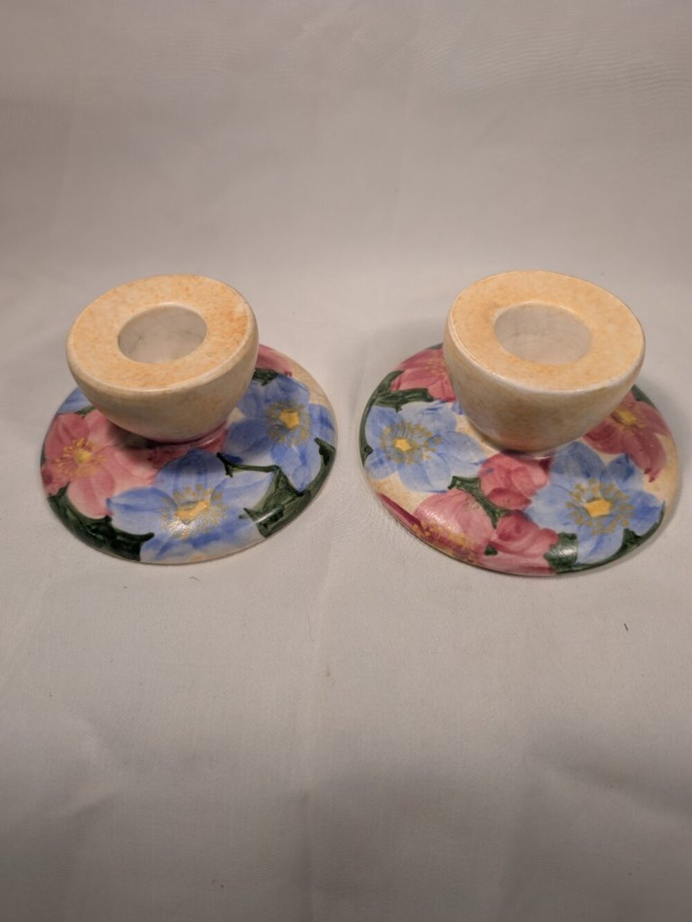 RADFORD Hand Painted Candlesticks        Beautiful Florals - Picture 7 of 9